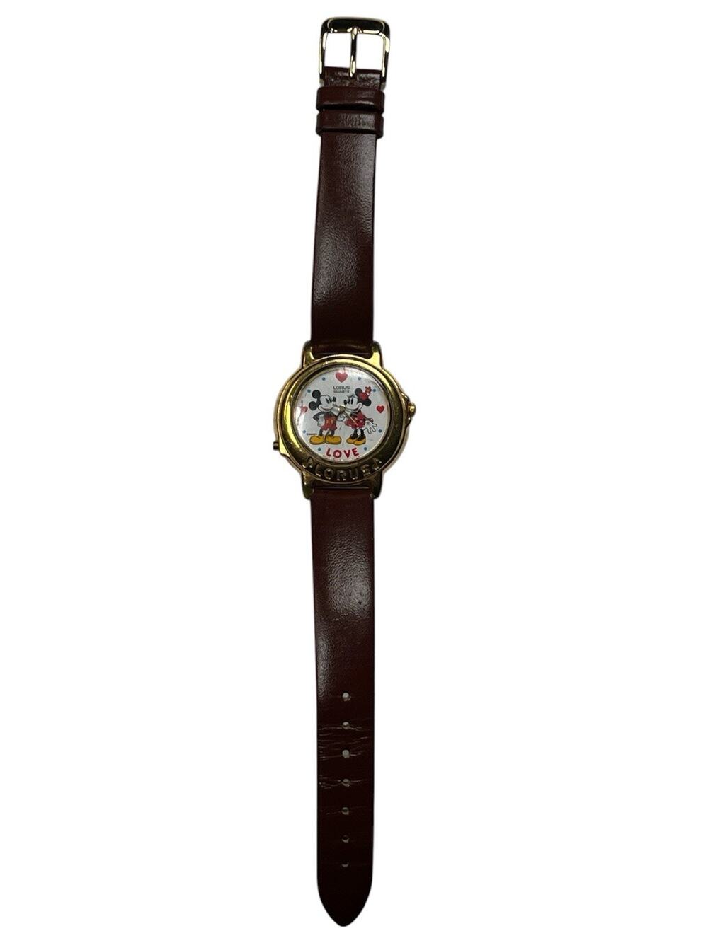 Vintage Lorus Musical Mickey Minnie LOVE Watch Japan Untested Rare